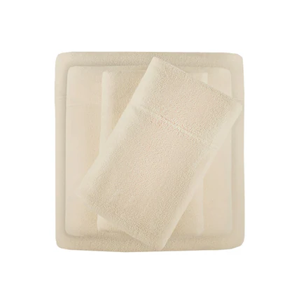 Front. Gracie Mills - Gracie Mills Lenora Microfleece Cozy Sheet Set - Khaki.