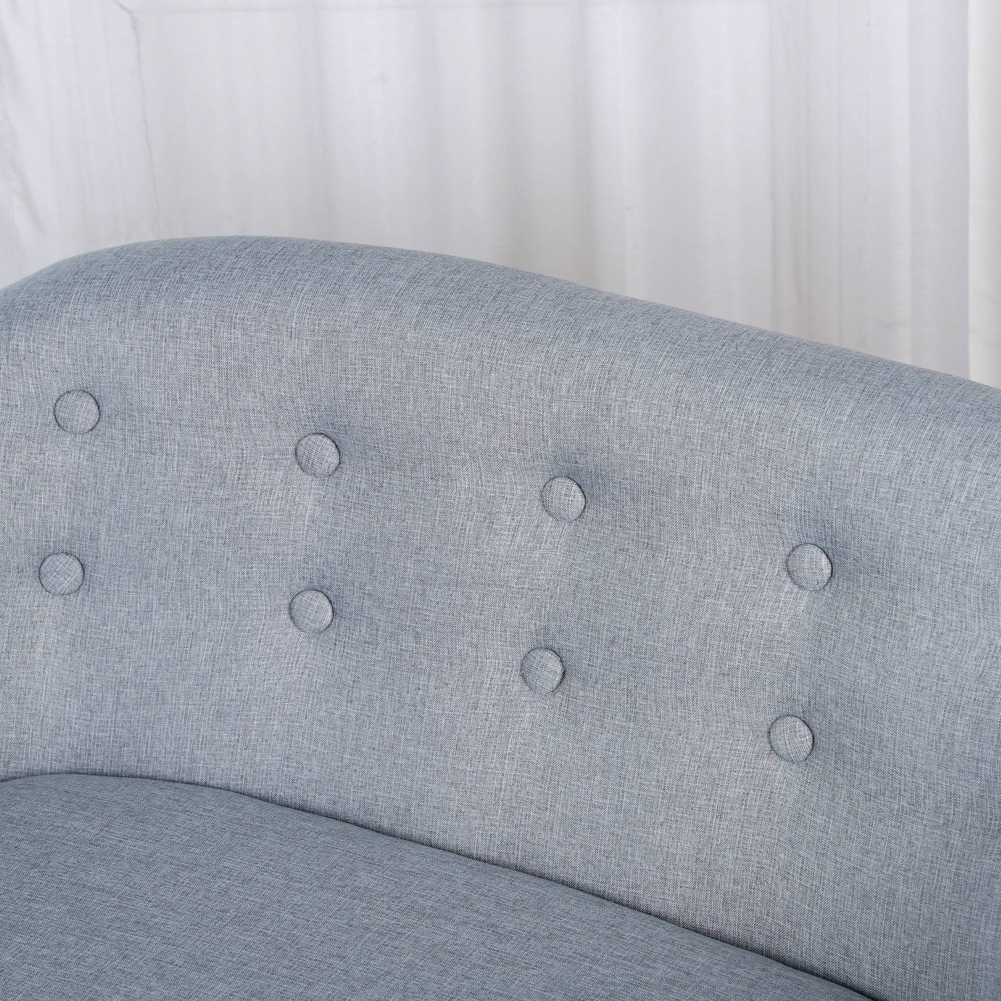Alt View 8. Qaba - Kids Sofa, Toddler Sofa Couch, Linen-Like Fabric & Wood Frame Sofa Chair for Ages 3-7 - Grey.