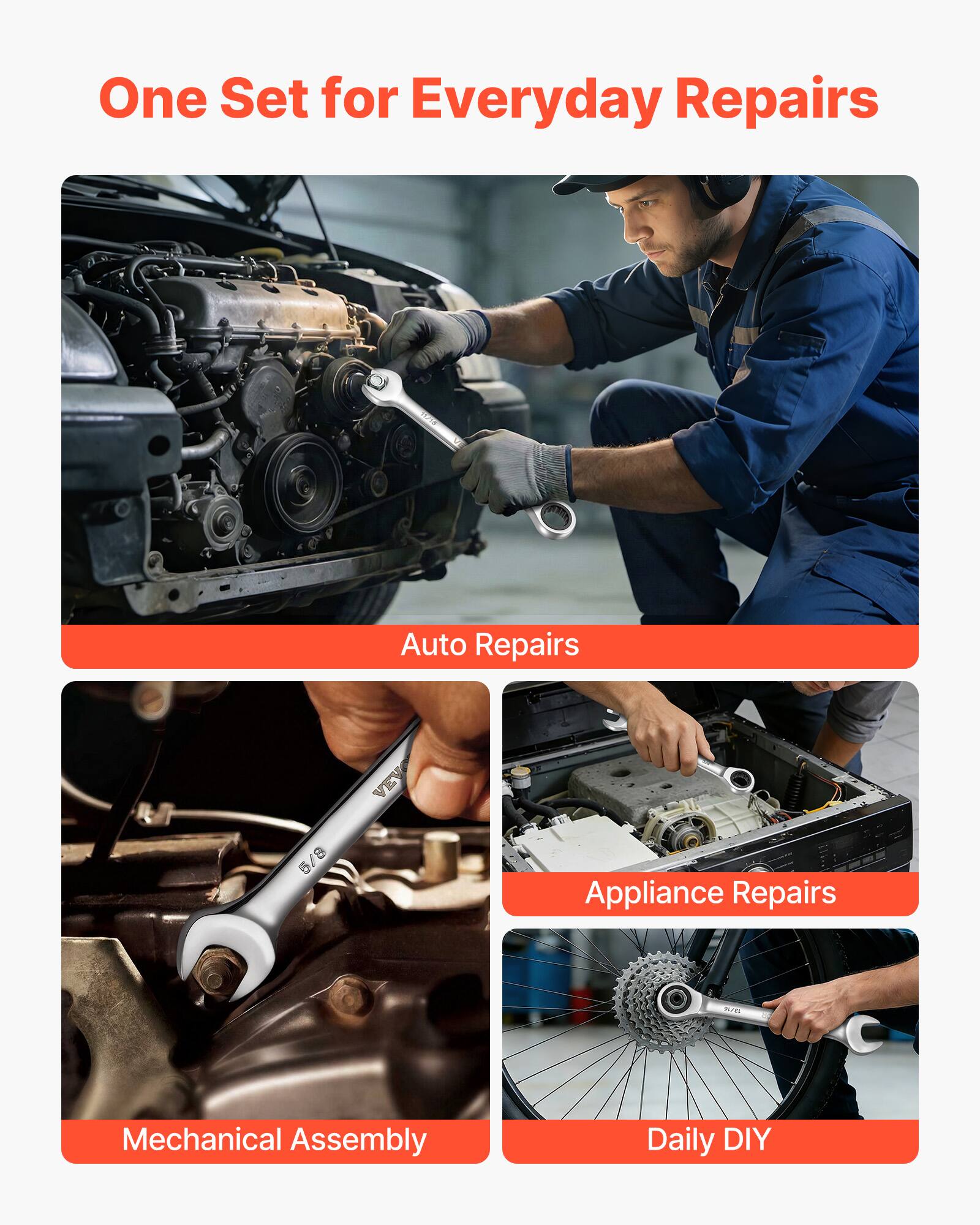 One Set for Everyday Repairs

Auto Repairs

Appliance Repairs

Mechanical Assembly

Daily DIY