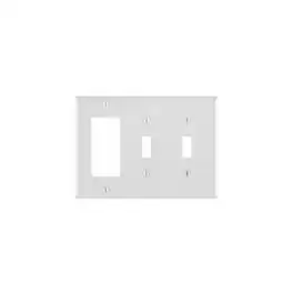 Leviton - 3 gang Nylon Decorator/Toggle Wall Plate 1 pk - White