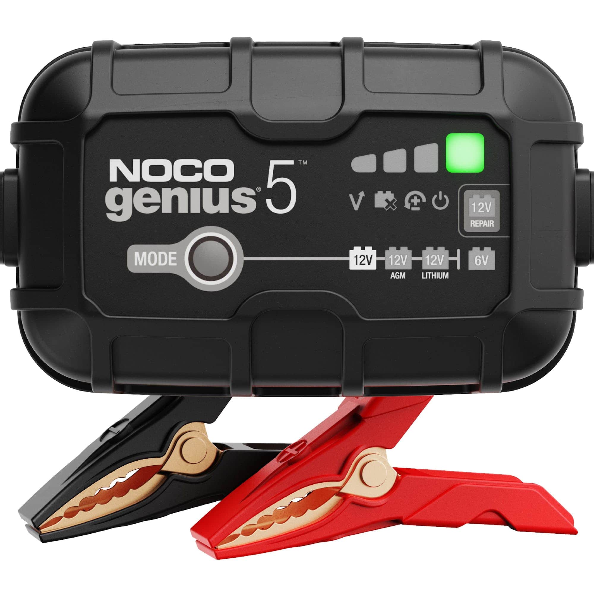 NOCO - GENIUS5: 5A Smart Battery Charger – 6V/12V – Automatic Maintainer & Trickle Charger – For Lead-Acid & Lithium