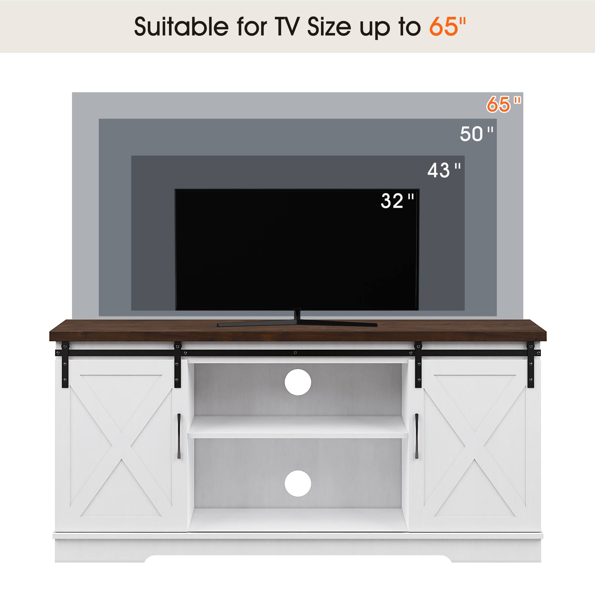 Suitable for TV Size up to 65"

65"
50"
43"
32"