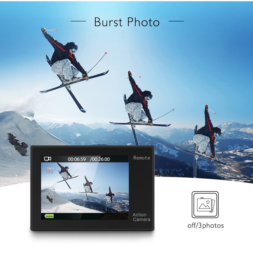 Alt View 2. AKASO - EK7000 SE 4K Waterproof Action Camera with Remote - Black.