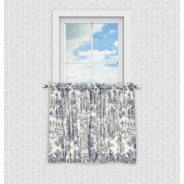 SKL Home - Ellis Curtain Victoria Park Toile Room Darkening Window Rod Pocket Pair Set With 2 Tiers - 2-Piece - 68" x 36" - Blue