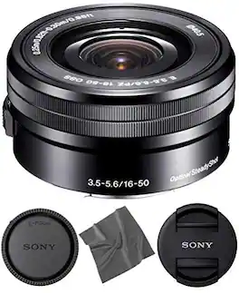 Bundle - Sony - SELP1650 16-50mm OSS Lens with AOM Pro Starter - Black