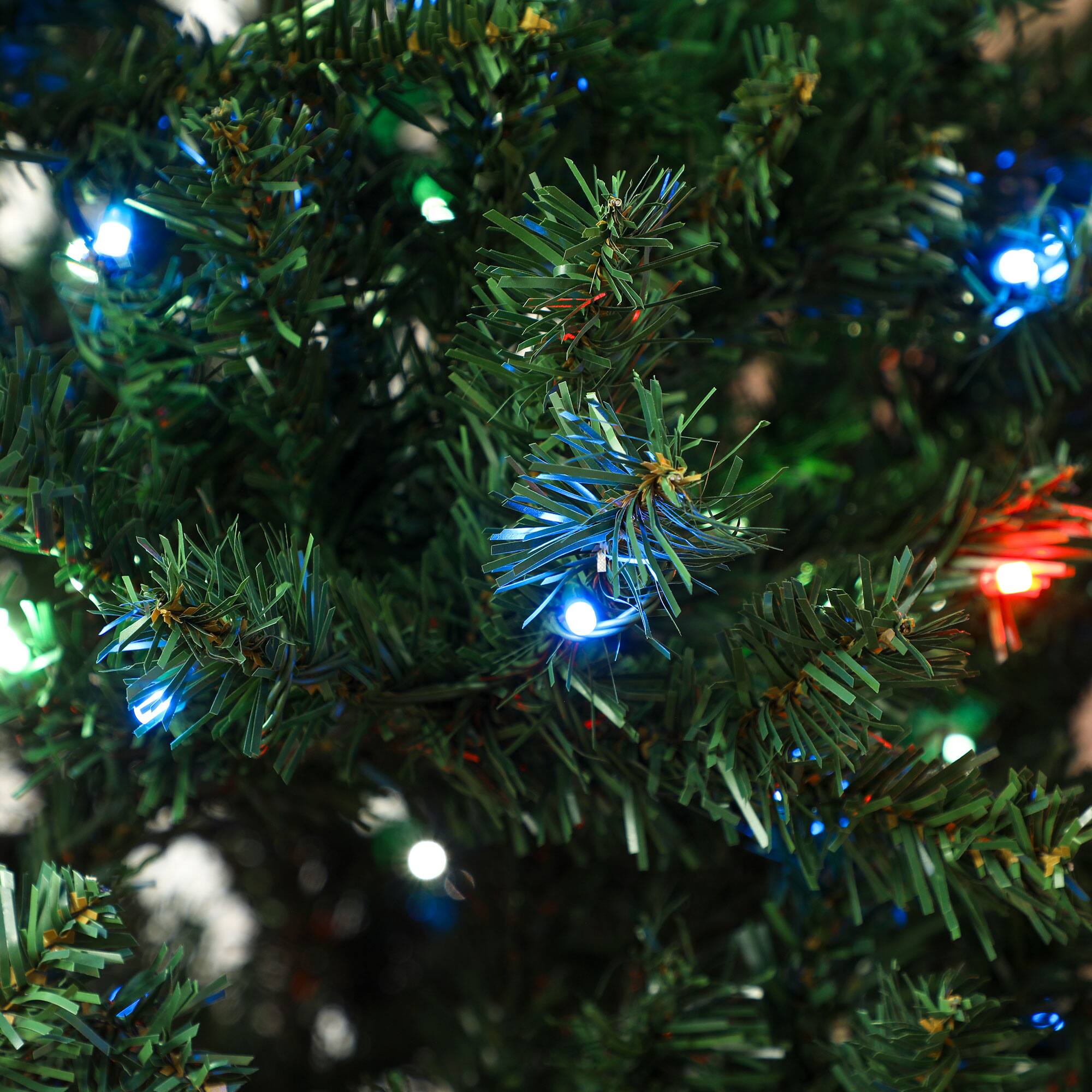 Alt View 8. Homcom - Prelit Christmas Tree with Dimmable RGB LEDs, Remote Control, Daily Timer, Artificial Fir Holiday Decoration - green.