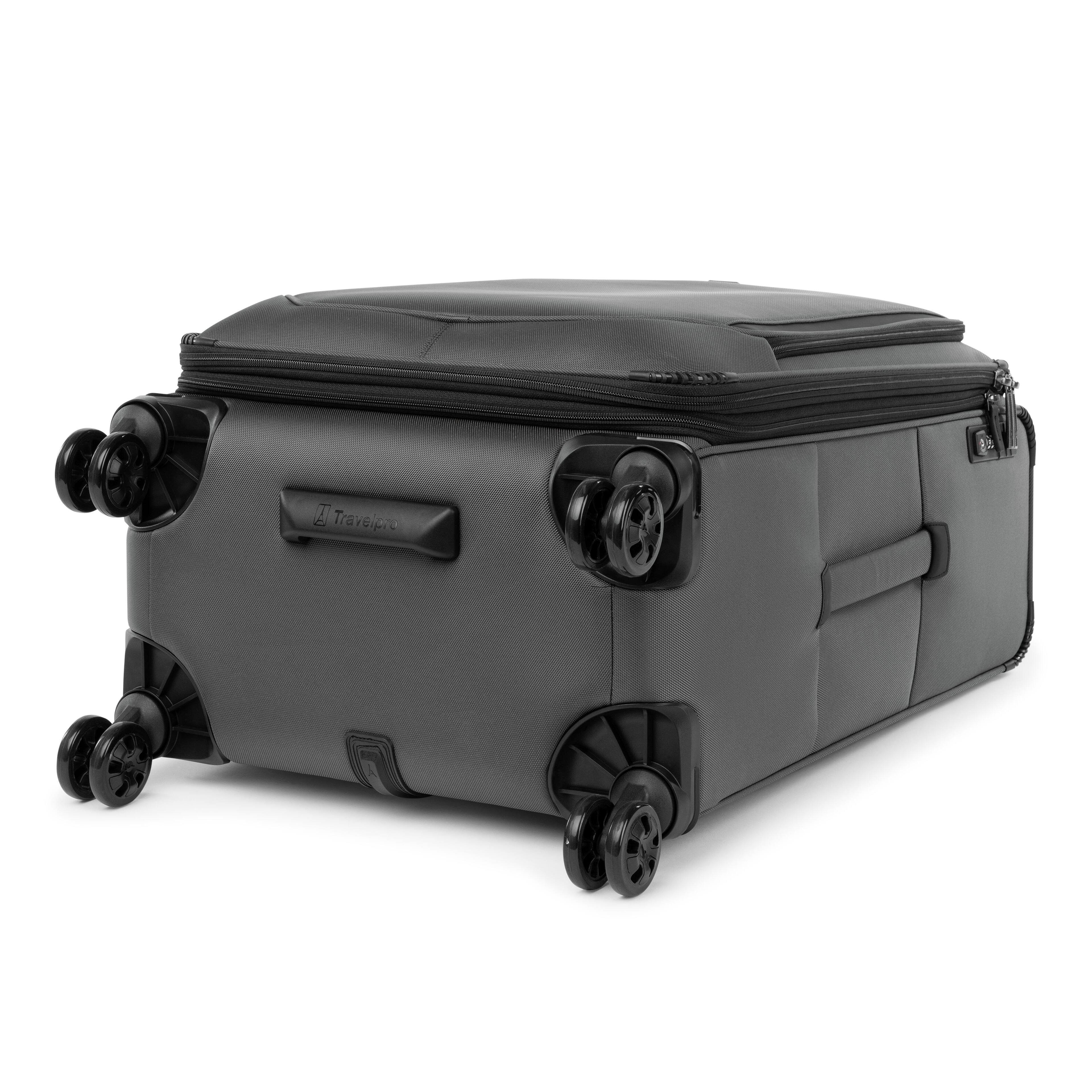 Alt View 3. Travelpro - Travelpro Crew Classic Lightweight Softside Expandable 25" Checked Spinner - Titanium Grey.