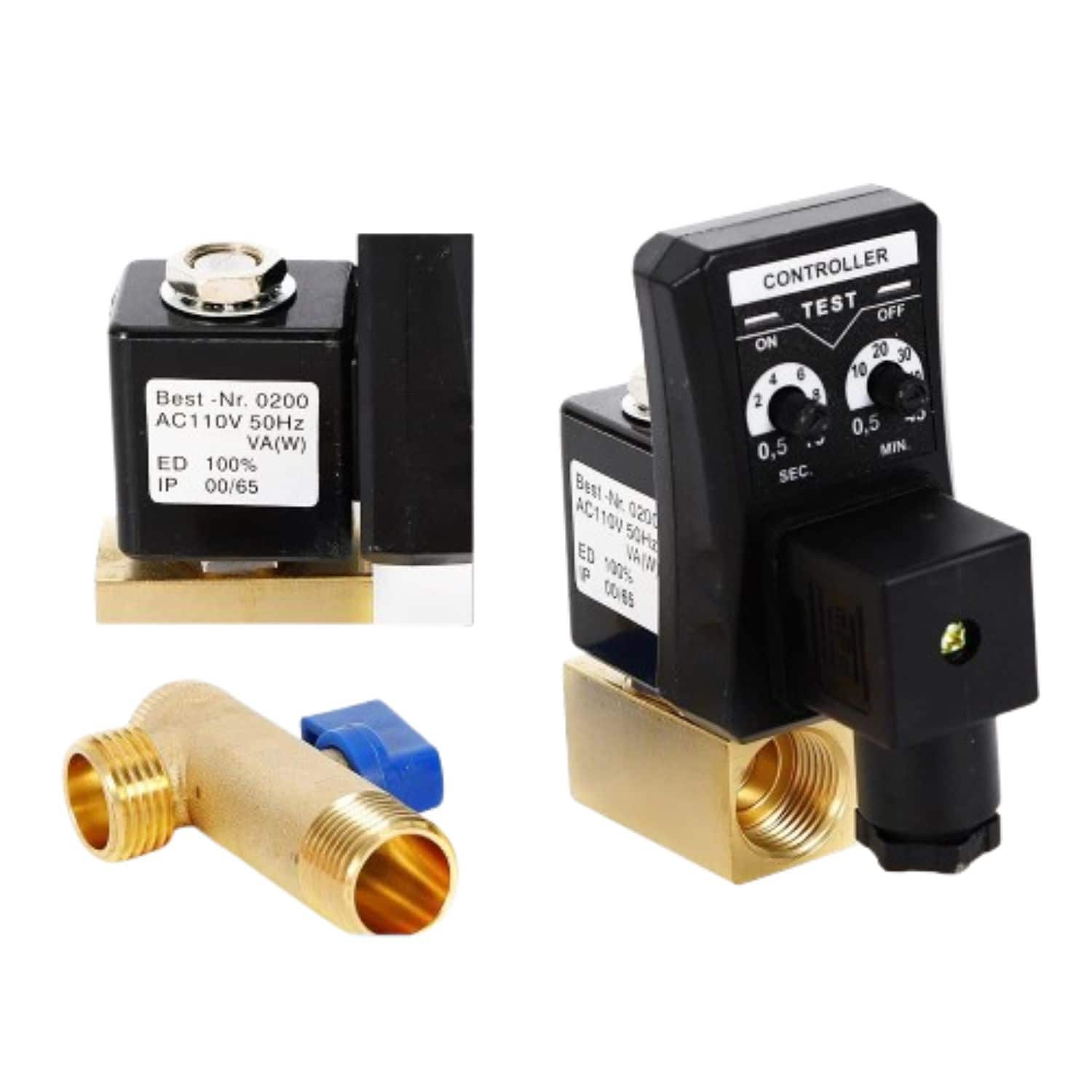 AC 110V 1/2" Brass Electronic Drain Valve – Automatic Split Valve for Air Compressor/Cooler