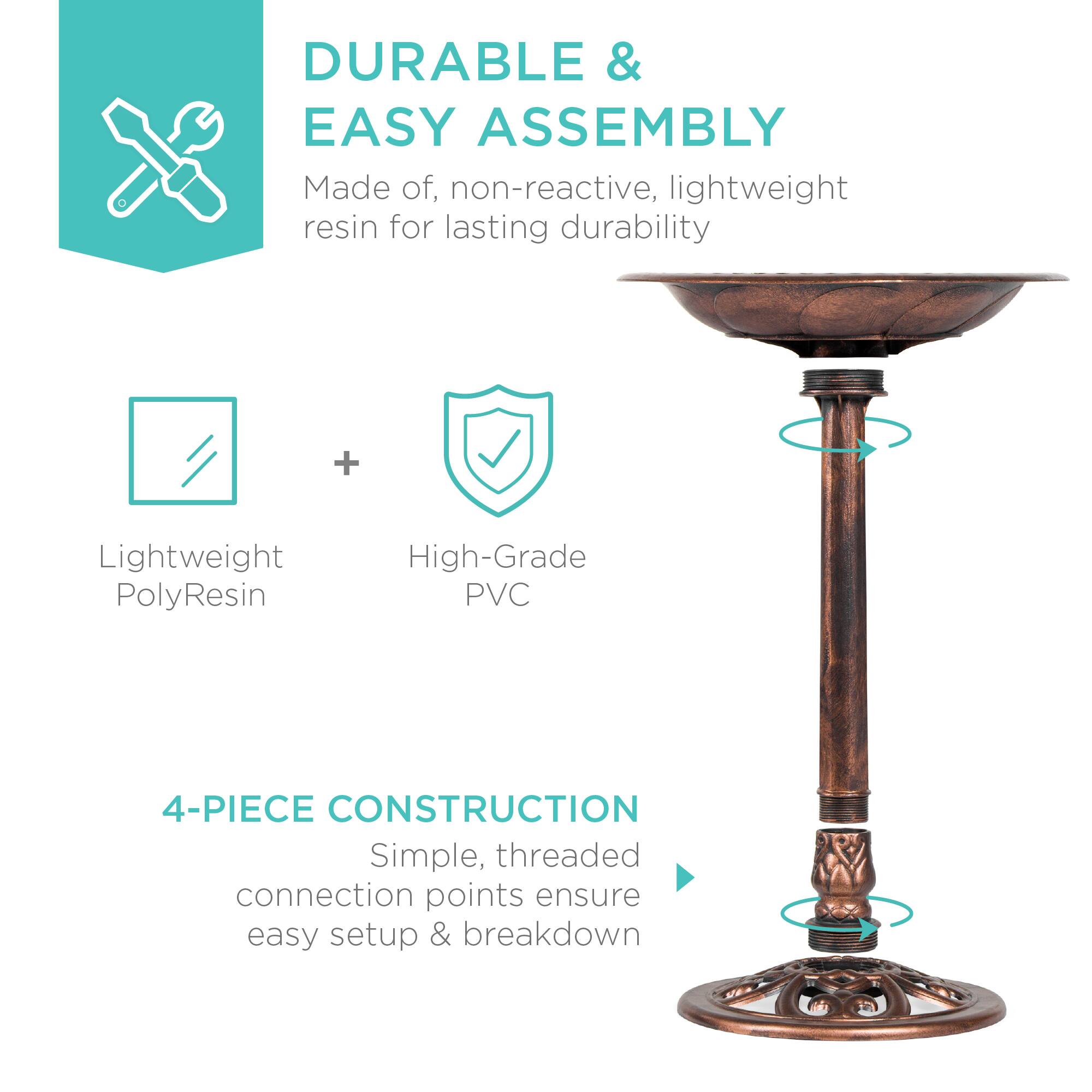 **DURABLE & EASY ASSEMBLY**

Made of non-reactive, lightweight resin for lasting durability

- Lightweight PolyResin
- High-Grade PVC

**4-PIECE CONSTRUCTION**

Simple, threaded connection points ensure easy setup & breakdown