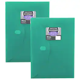 C-line - XL Reusable Envelopes, Hook and Loop Closure, 8 1/2 x 11, Assorted Colors, 10 Per Pack, 2 Packs