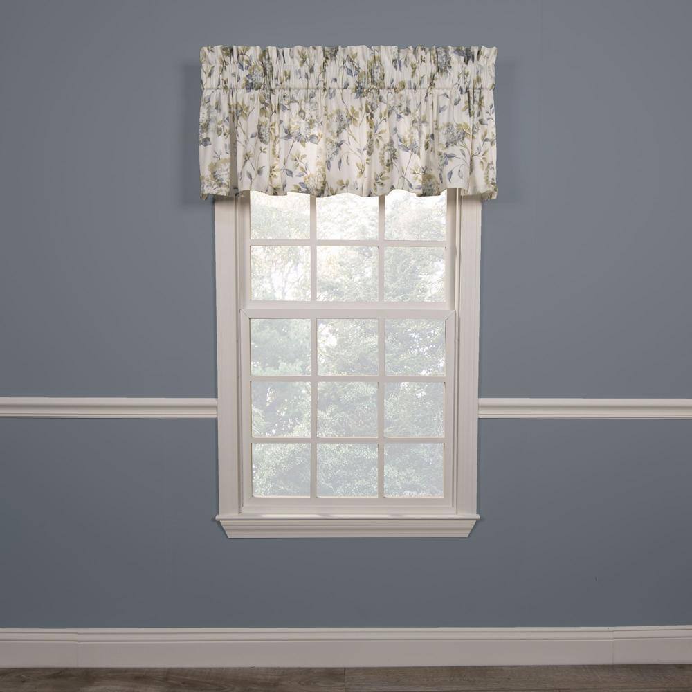 Front. Ellis Curtain - Ellis Curtain Abigail High Quality Water Proof Room Darkening Blackout Tailored Window Valance - 80x15" Porcelain - Porcelain.