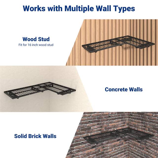 Works with Multiple Wall Types

Wood Stud
Fit for 16 inch wood stud

Concrete Walls

Solid Brick Walls