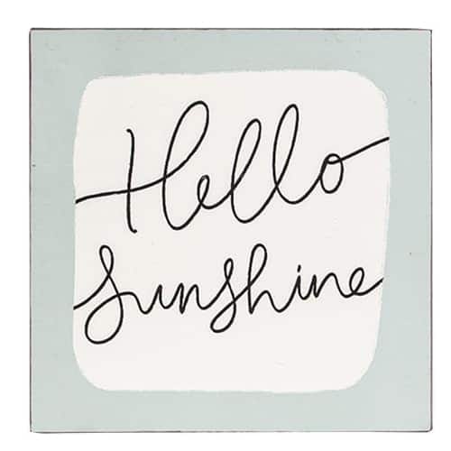 BreeBe - *Hello Sunshine Metal Sign - White, Blue