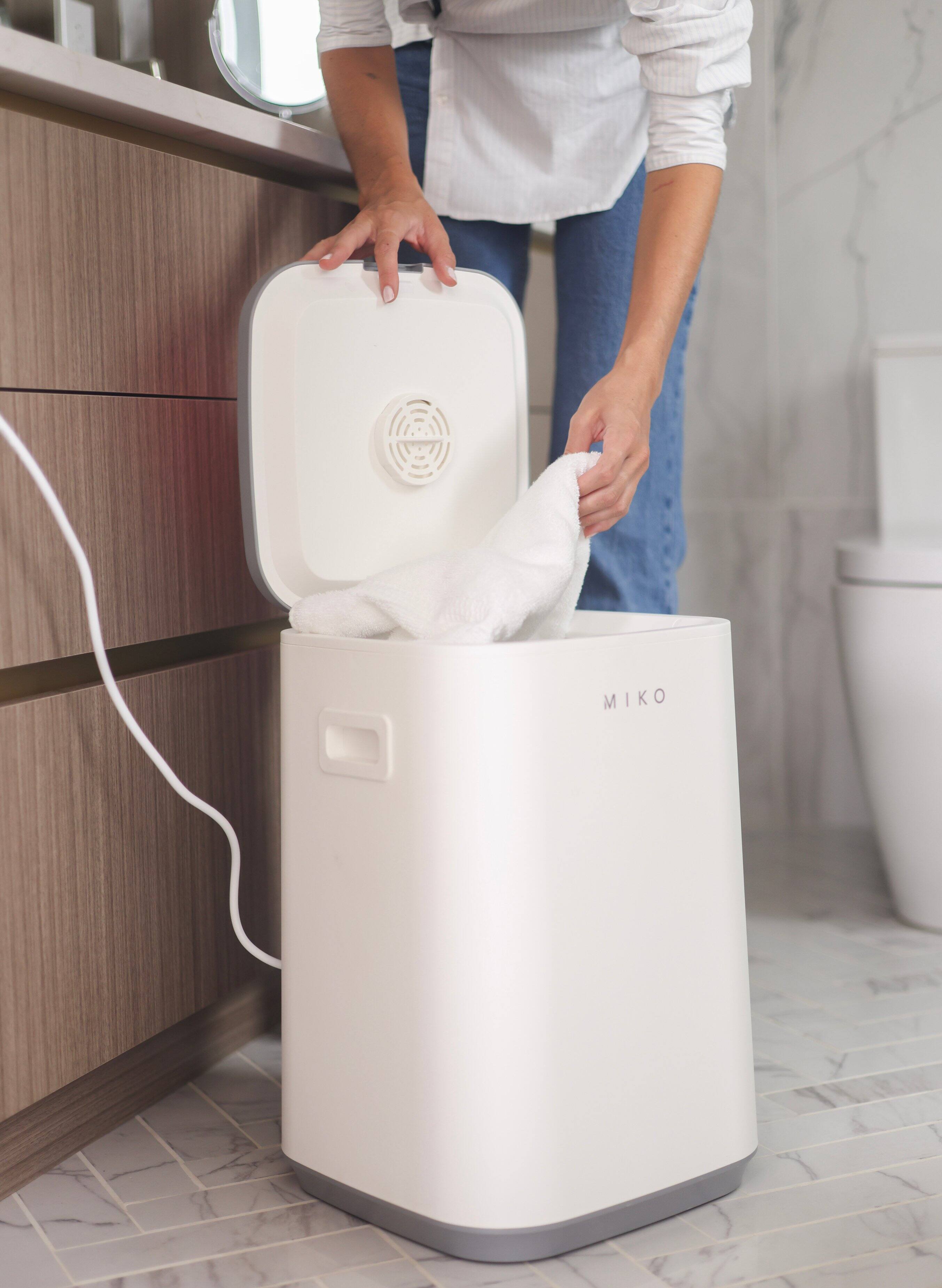 Alt View 4. Miko - MIKO Nest Towel Warmer 23L Capacity with Aromatherapy, Adjustable Timer, Delay Start & 266°F Fast Heating - White.