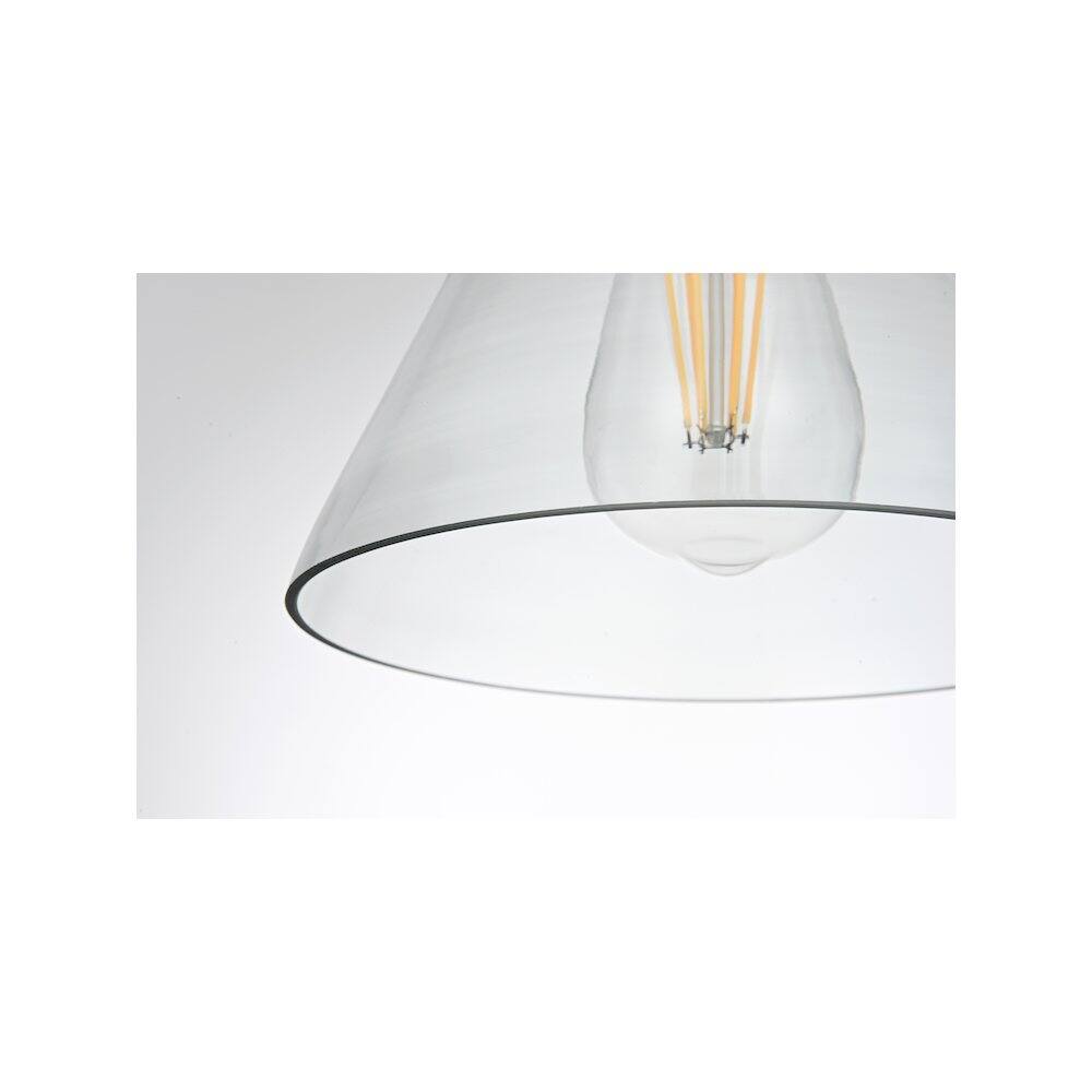 Alt View 5. Living District - Destry 8 Inch Pendant Clear Shade in Satin Gold - Satin Gold And Clear.