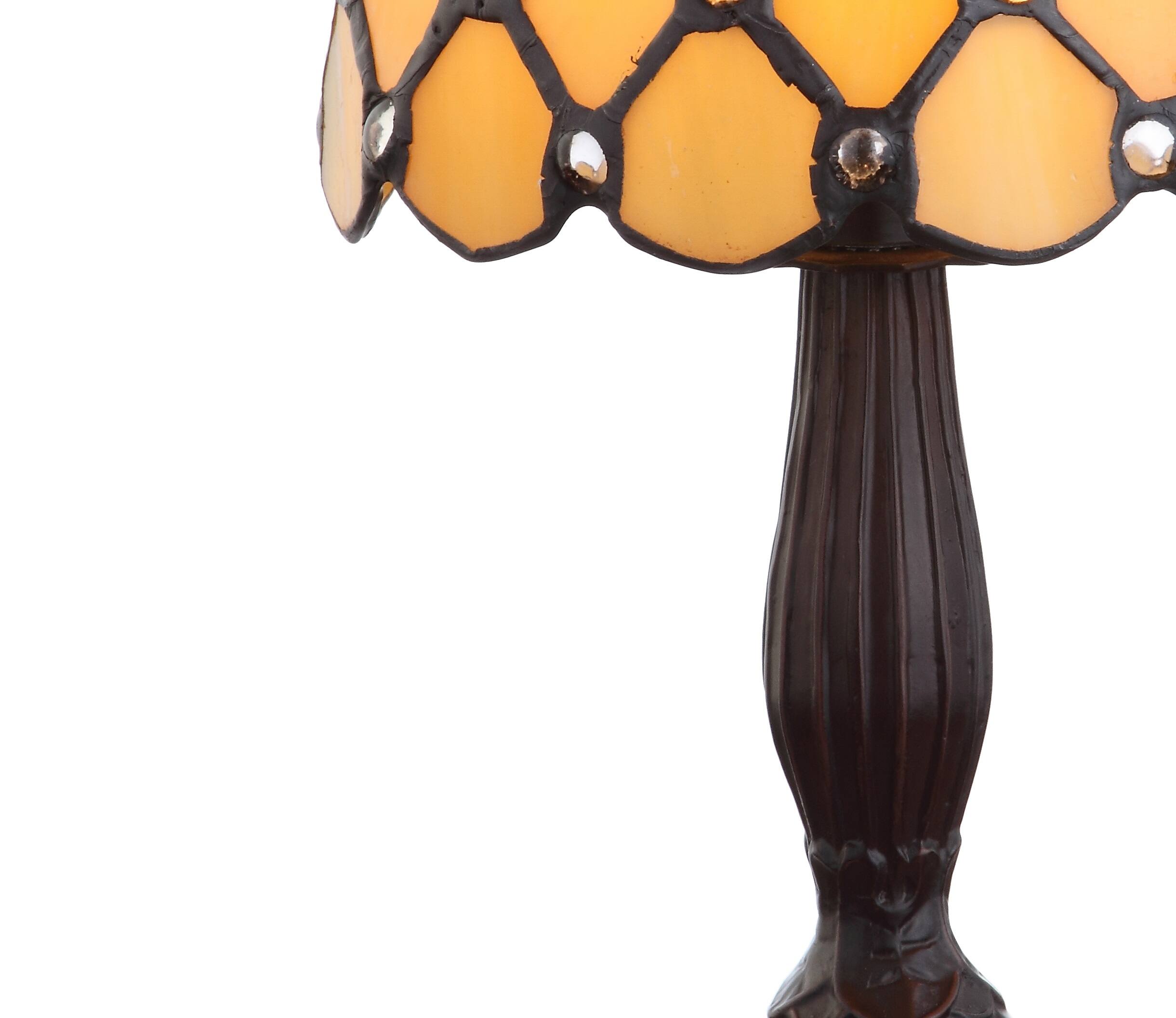 Alt View 6. Jonathan Y - Campbell Tiffany-Style 12.5" LED Table Lamp, Bronze - Bronze.