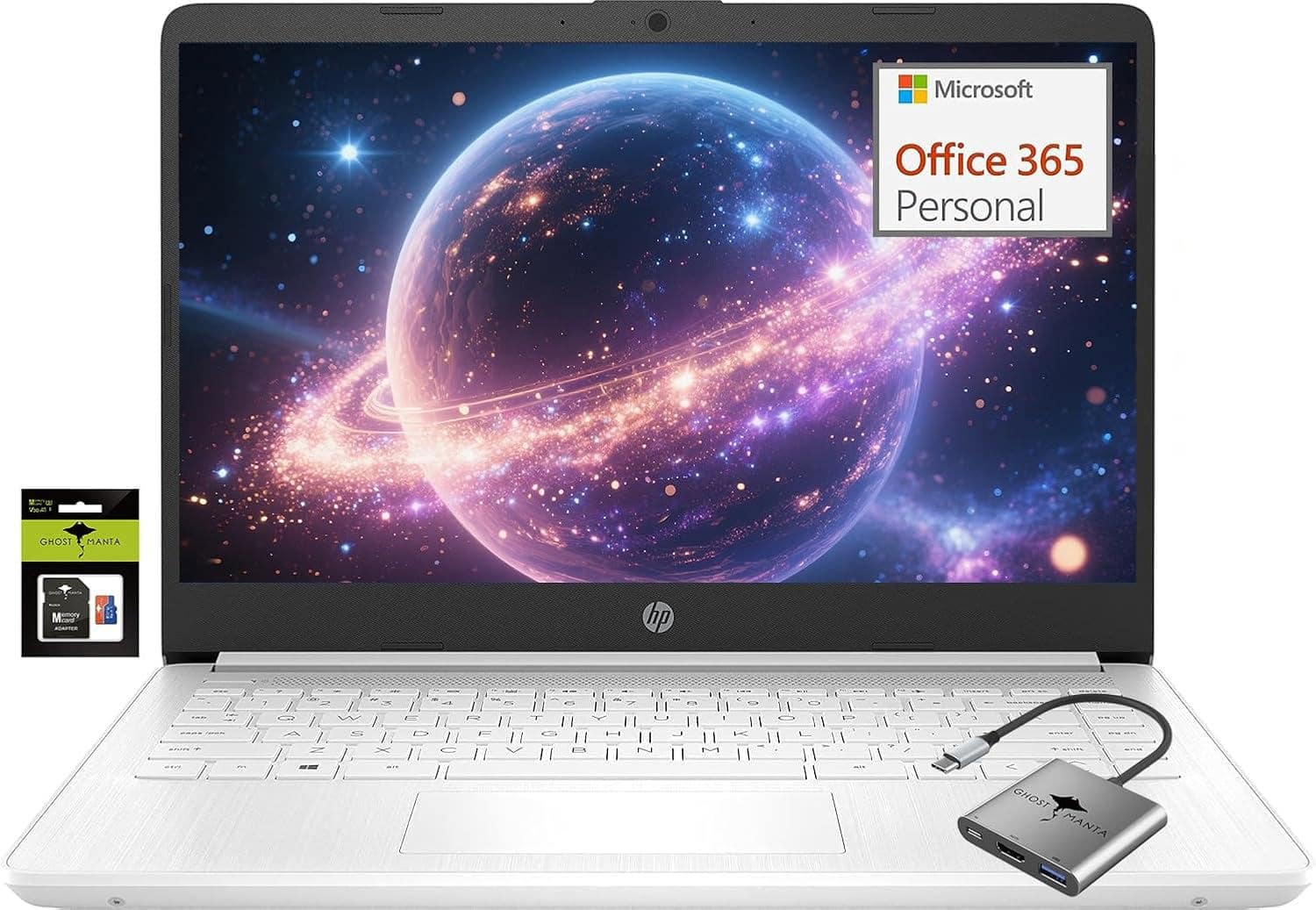 HP - 14" Student Laptop Intel Celeron N4500(Up to 2.8GHz), 16GB RAM 320GB Storage(64GB eMMC +256GB SD Card) - Silver