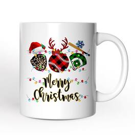 OrnamentallyYou - Baseball Buffalo Plaid Christmas Mug, Team and Coaches Gift - White
