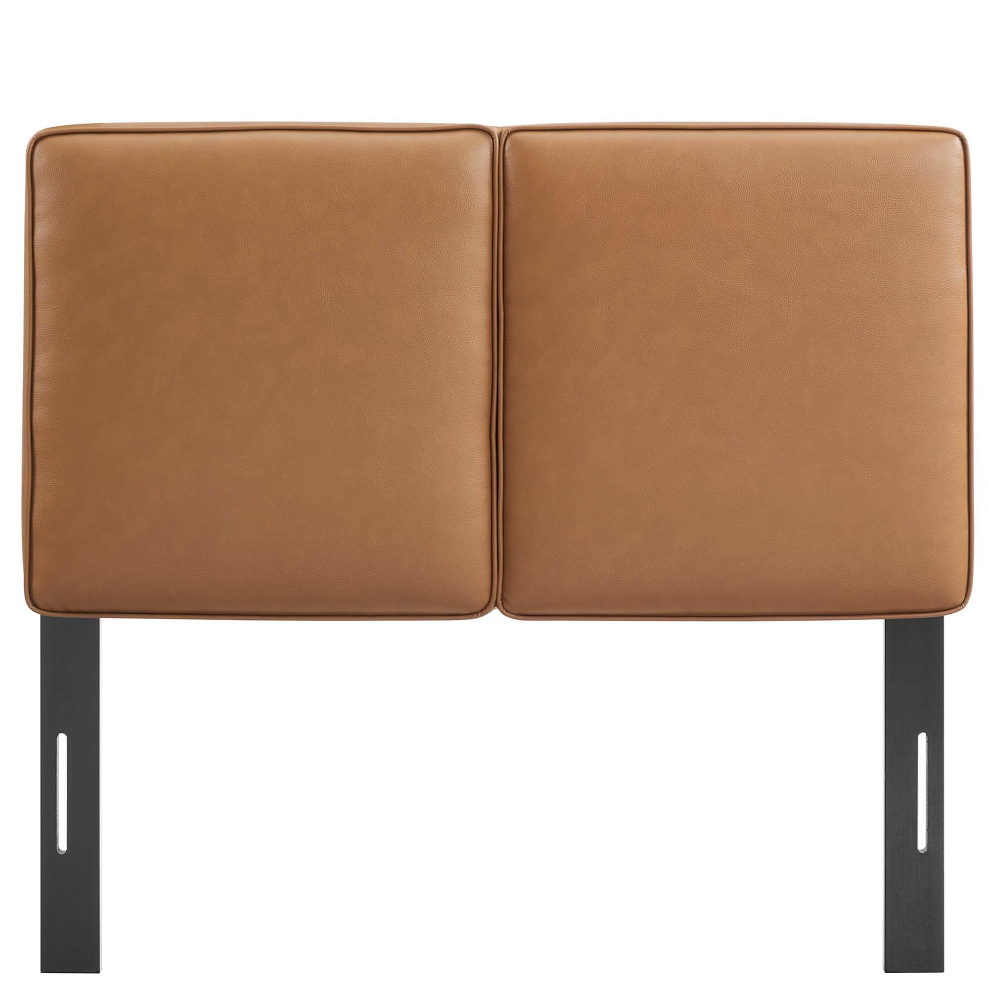 Alt View 1. Modway - Lindee Vegan Leather Twin Headboard by Modway - Brown.