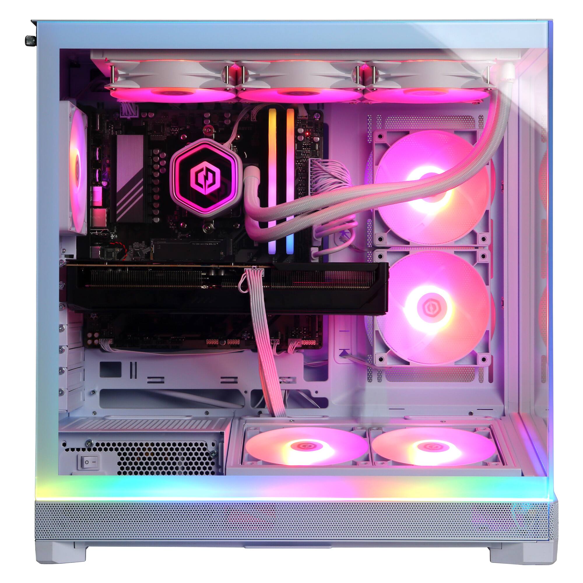 Alt View 5. CyberPowerPC - Gaming Desktop - AMD Ryzen 9 9950X3D2 - NVIDIA GeForce RTX 5080 16GB - 64GB DDR5 - 4TB PCIe 4.0 SSD - White.