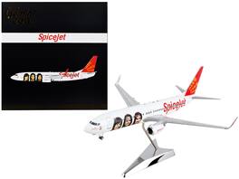 GeminiJets - Boeing 737-800 Commercial Aircraft SpiceJet Tail Gemini 200 Series 1/200 Diecast Model Airplane - White with Red