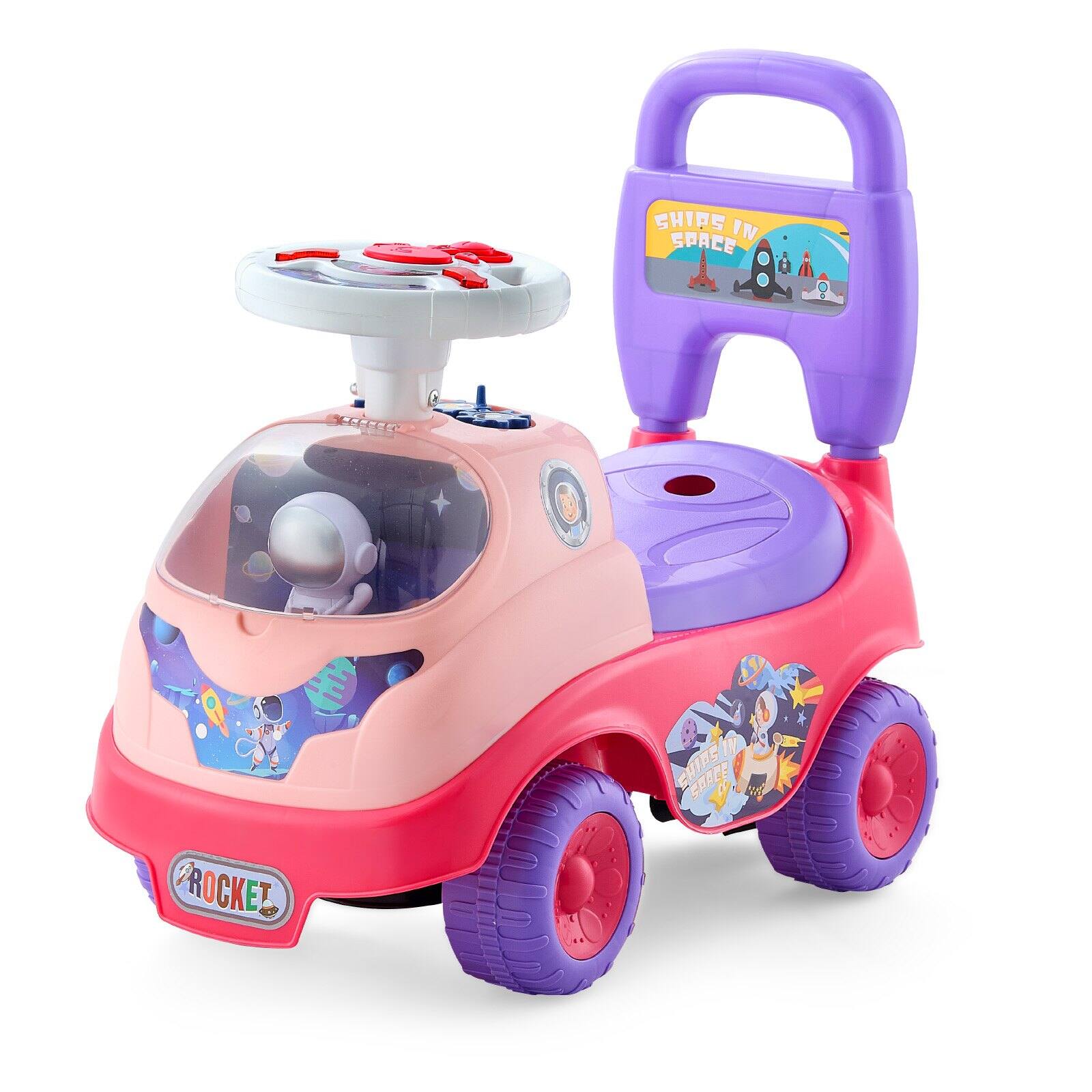 Glintex - Battery Ride-On Push Car for Toddlers, Foot-to-Floor Walker with Music, Horn & Storage, Ages 1-3, Classic Design