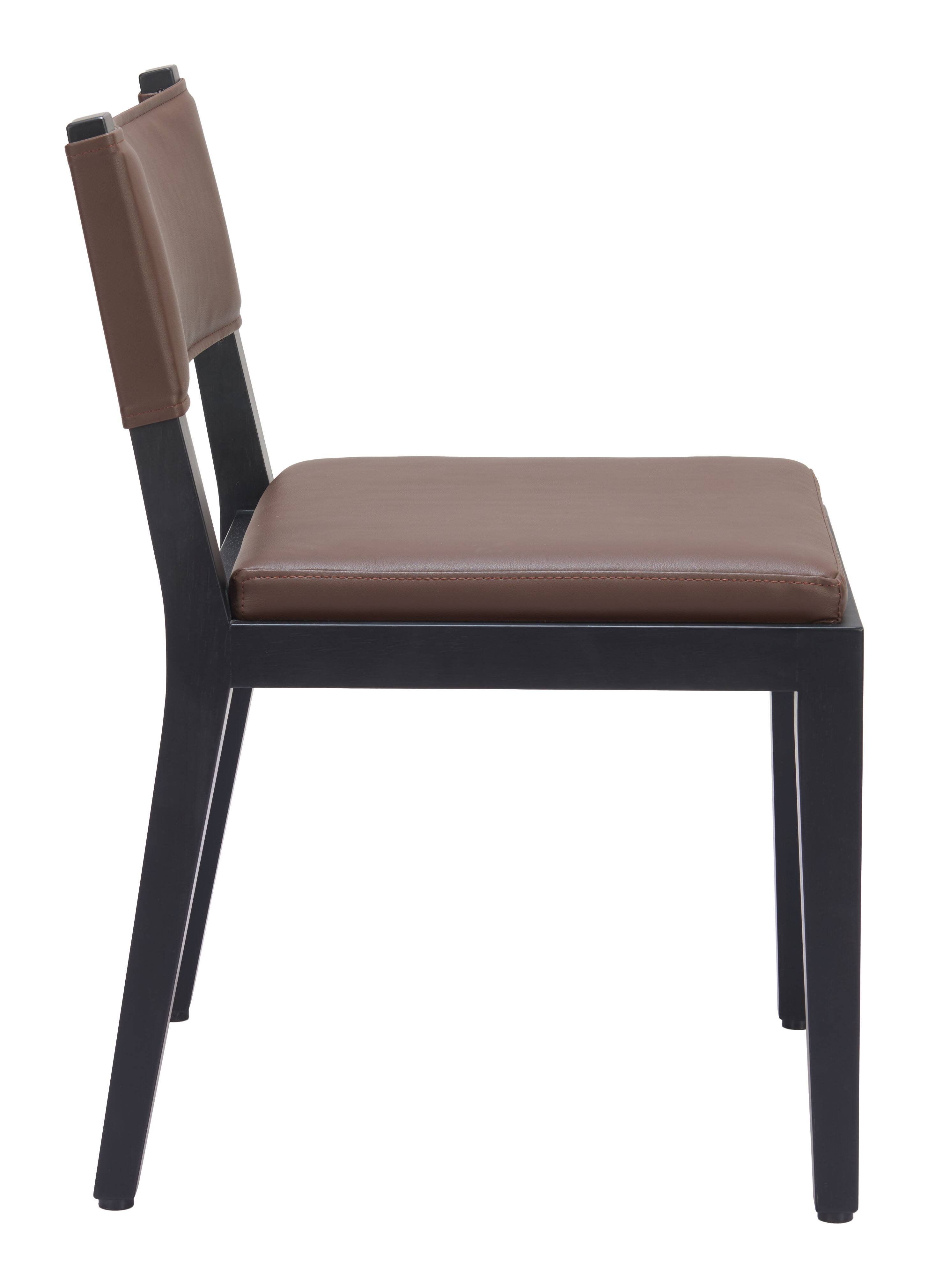 Back. Hivvago - Roxas Dining Chair (Set of 2) Brown - Brown.