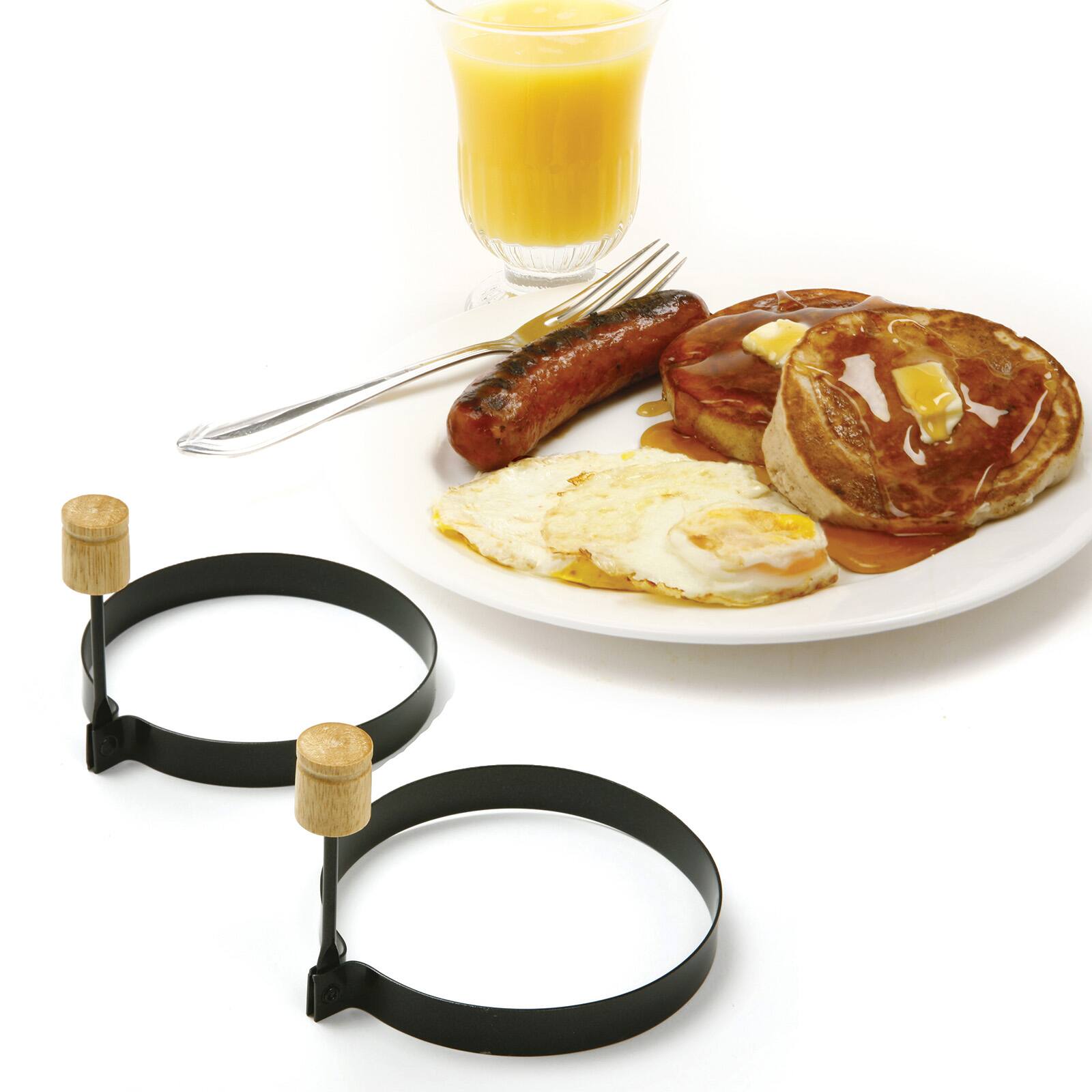 Alt View 3. Norpro - 4-Inch Nonstick Round Pancake and Egg Rings, Set of 2, Black - Black.