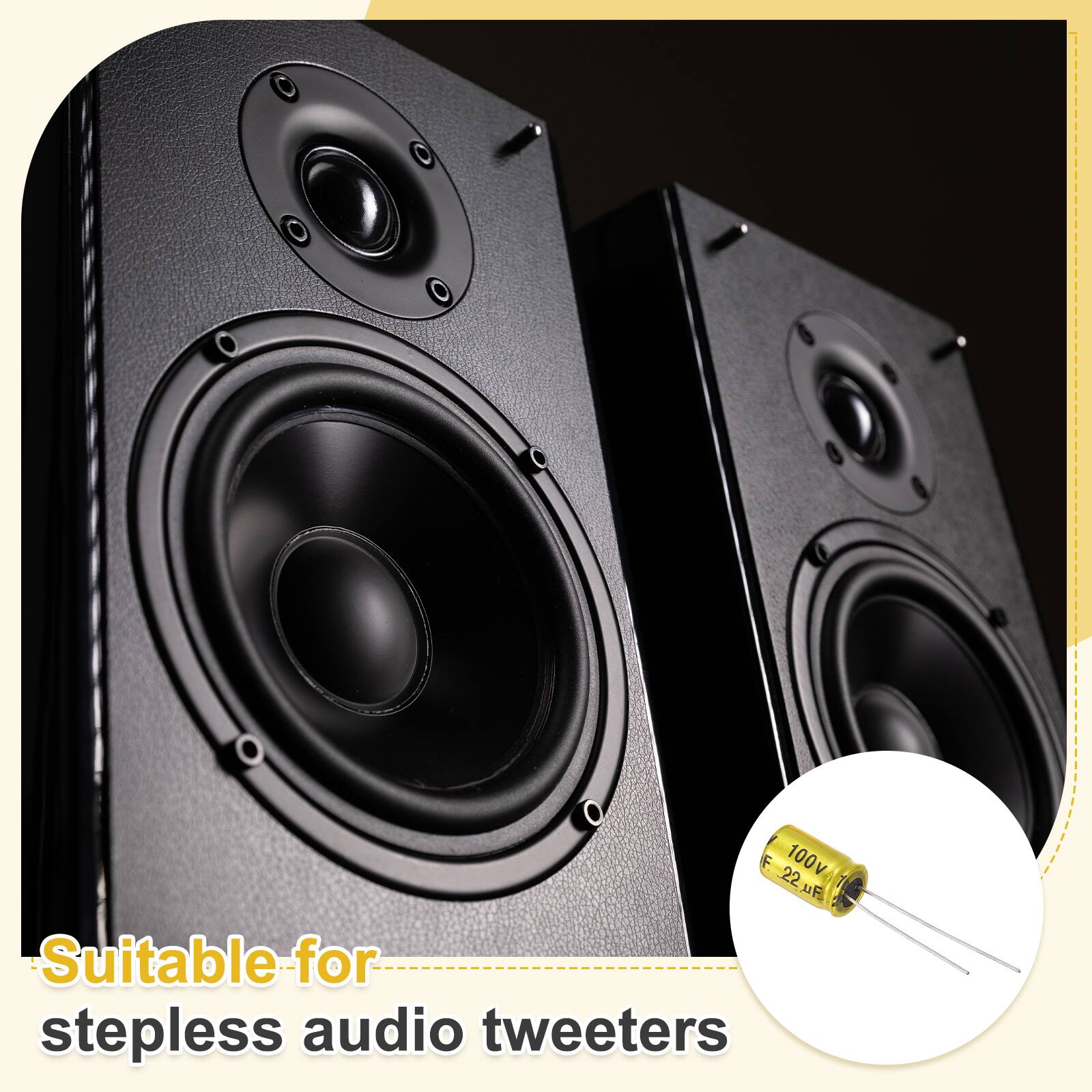 F 22 100v 22uF F Suitable for stepless audio tweeters