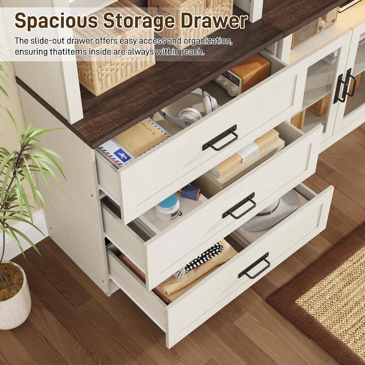 Spacious Storage Drawer

The slide-out drawer offers easy access and organization, ensuring that items inside are always within reach.
