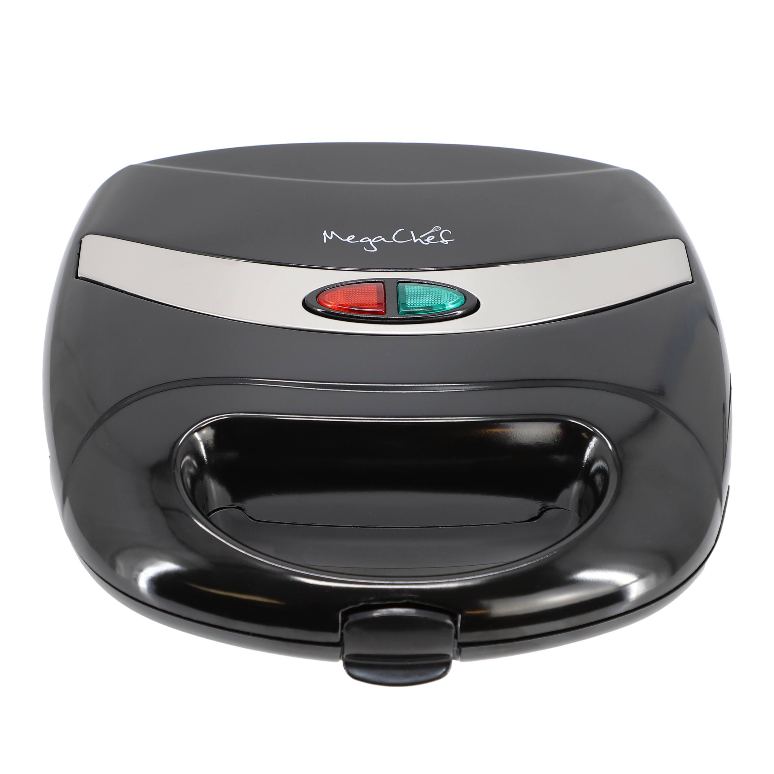 Alt View 2. MegaChef - MegaChef Electric Compact Aluminum Nonstick Sandwich Maker in Black - Black.