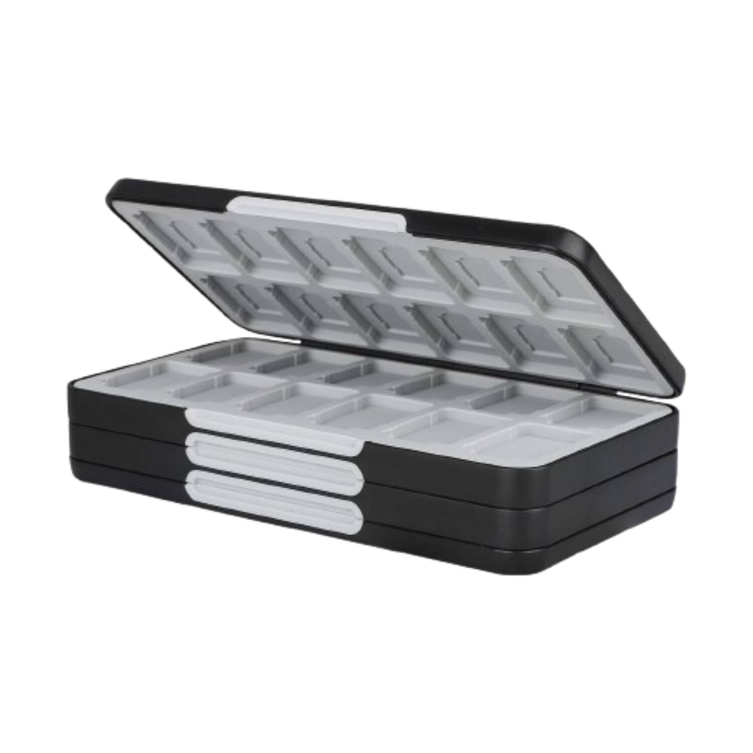 Front. Stock Preferred - 72-in-1 Nintendo Switch Game Card Case Holder - Black.