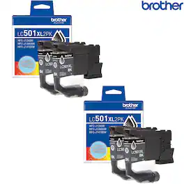 Brother - Genuine Twin Pack High Yield Black Ink Cartridges 2 Pack Bundle