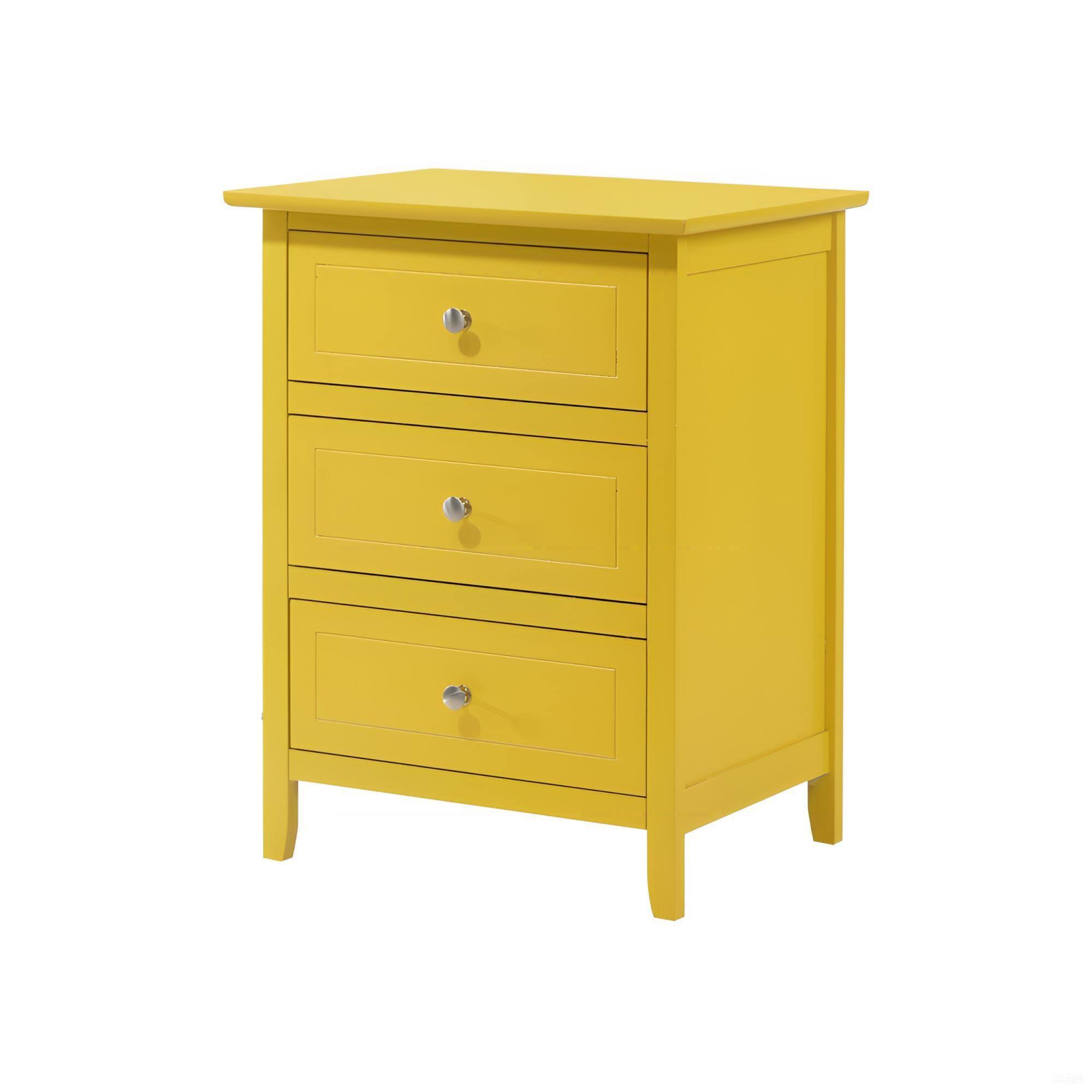 Angle. Tiramisubest - Modern Yellow Nightstand for Bedroom - Yellow.