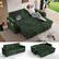 Front. Dyonery - Dyonery 91" Sectional Sleeper Sofa Bed with Pull Out Bed, L Shaped Couch Sleeper Sofa,Plush Corduroy Green - Green.