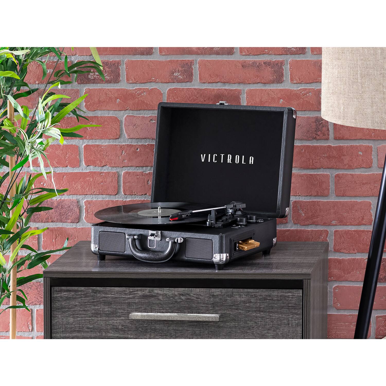 Alt View 11. Victrola - Journey+ Cassette Bluetooth Suitcase Record Player - Black.