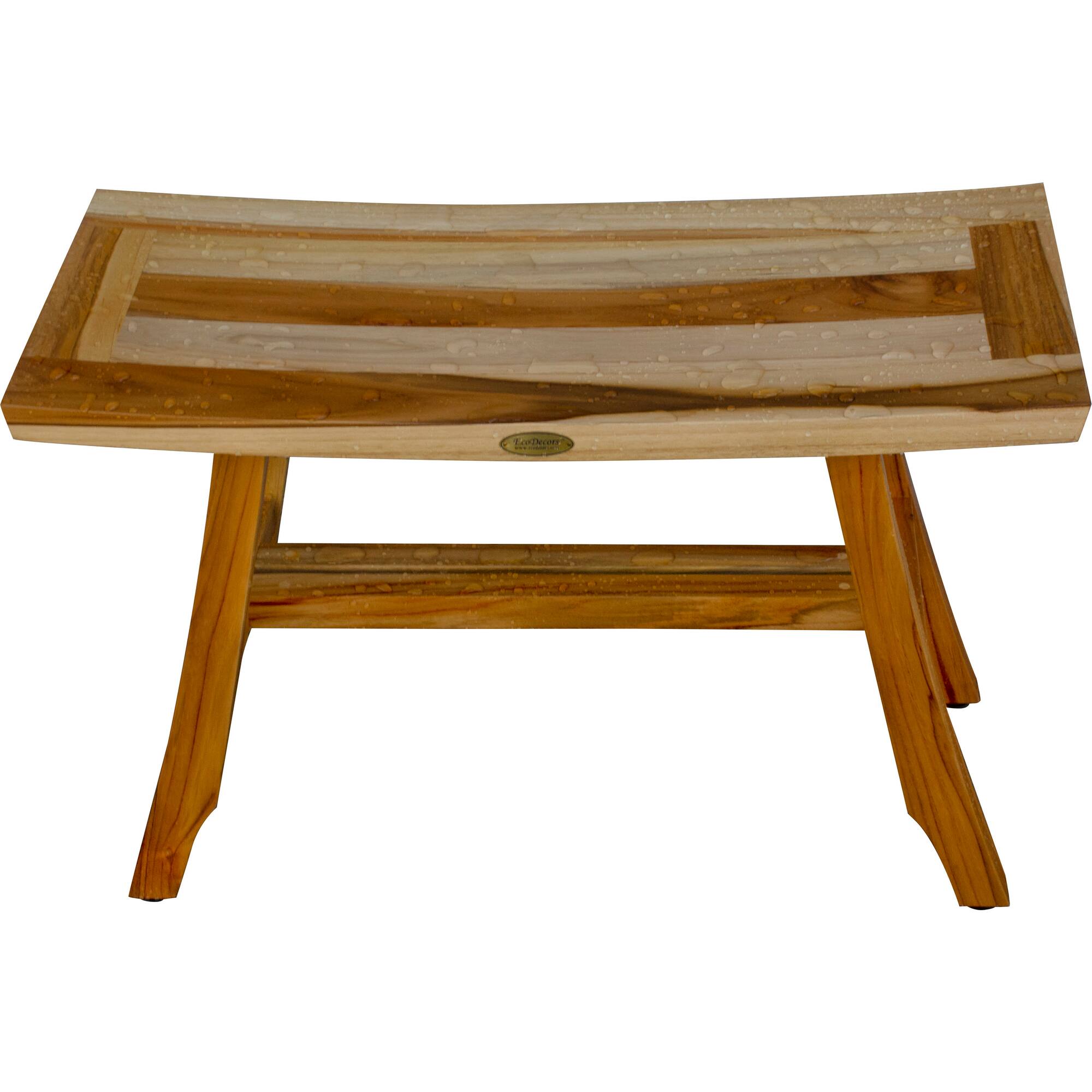 Alt View 1. EcoDecors - EcoDecors EarthyTeak Satori 28" Teak Shower Bench - EarthyTeak.