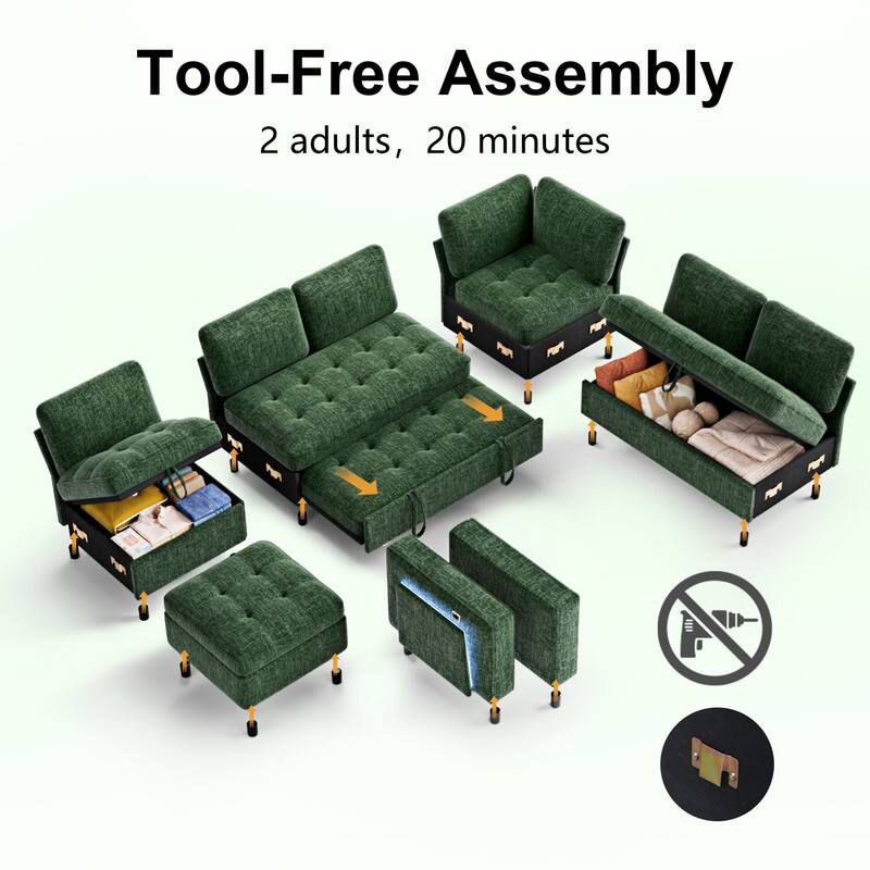 Tool-Free Assembly  
2 adults, 20 minutes