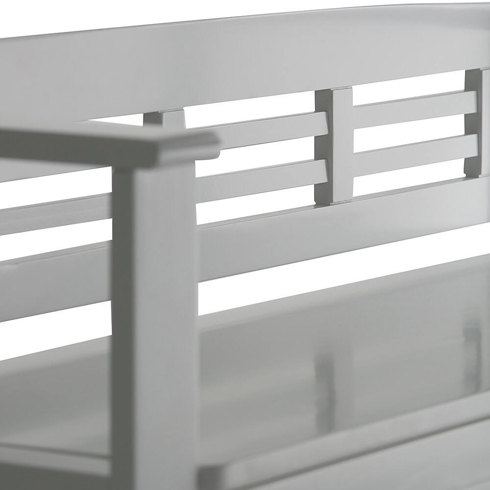 Alt View 12. Simpli Home - Adams Entryway Storage Bench With Backrest - White.