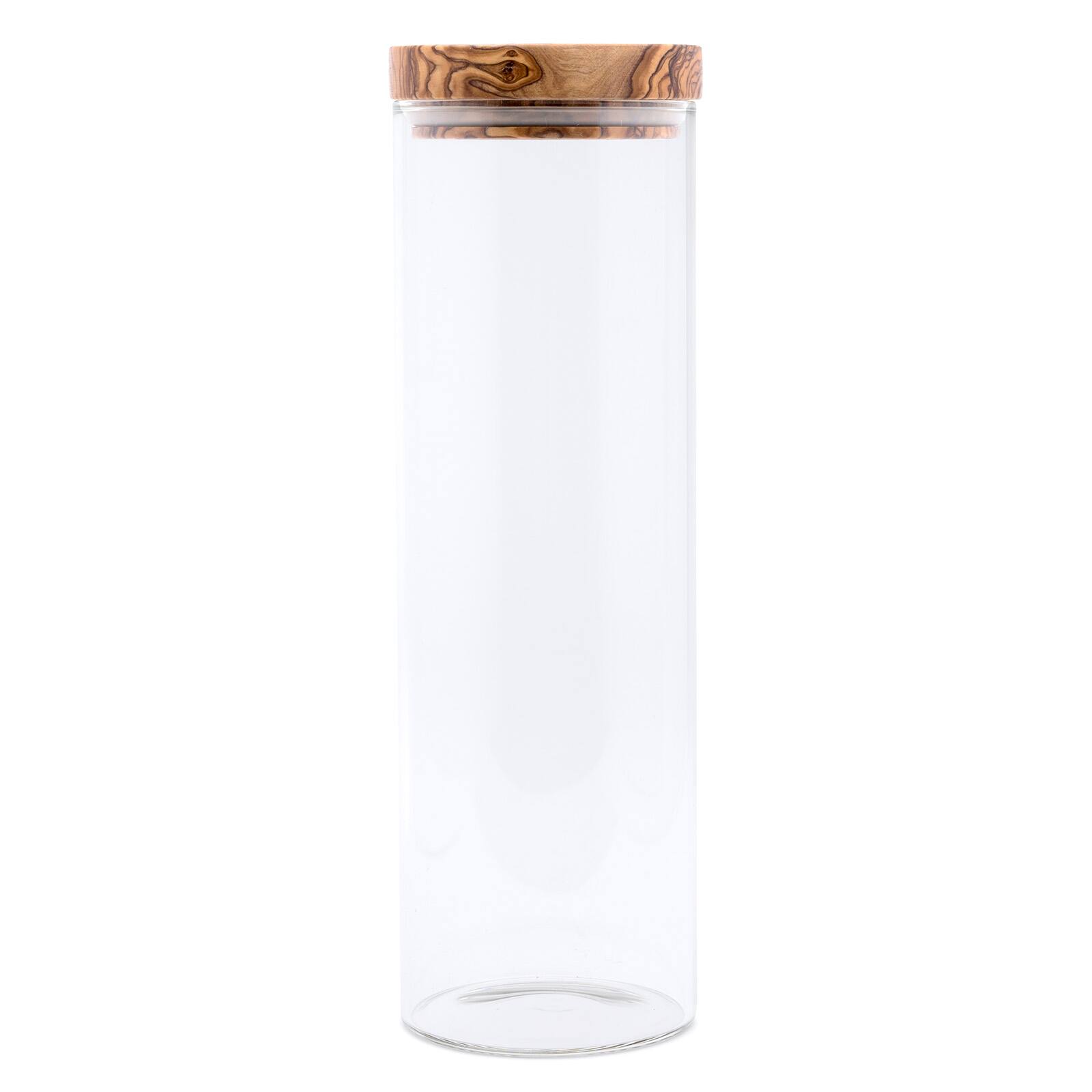 Alt View 1. Berard - Glass Storage Jar With Olive Wood Lid, 50-ounce - Brown.