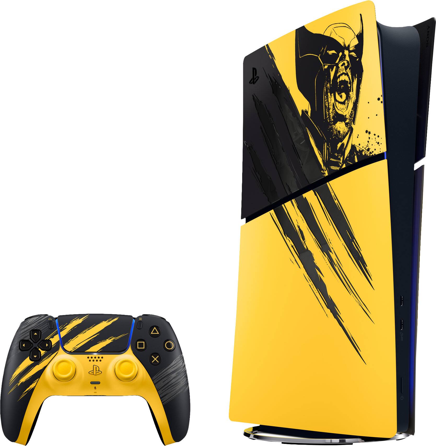 Angle. Sony Interactive Entertainment - PlayStation 5 Digital Edition – Marvel’s Wolverine Battle Yellow Limited Edition Bundle - Yellow.