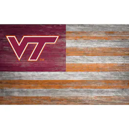 Fan Creations - Virginia Tech Hokies 11'' x 19'' Distressed Flag Sign - Multicolor