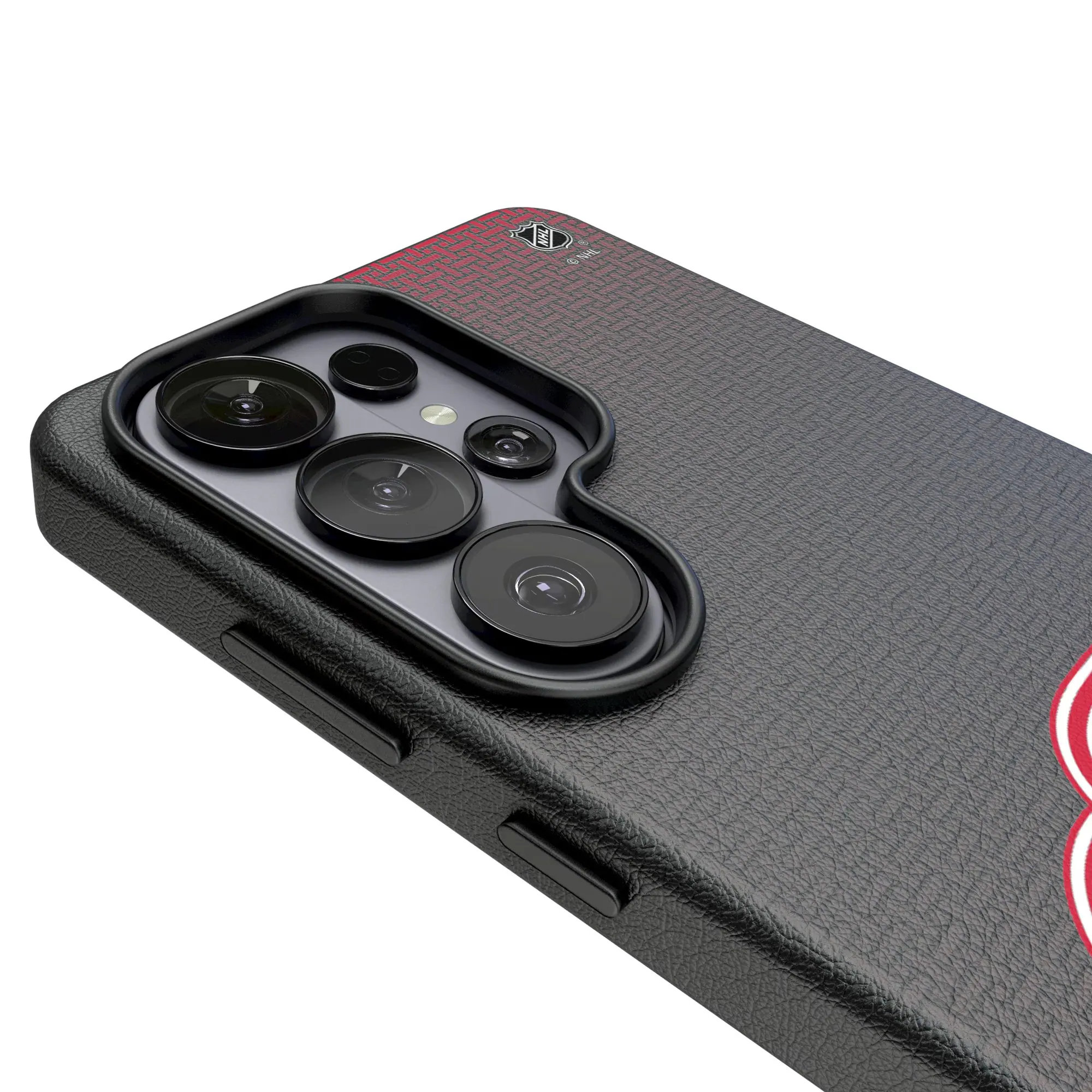 Alt View 2. Keyscaper - Detroit Red Wings Linen Galaxy Magnetic Bump Case - S24 Ultra - Black.