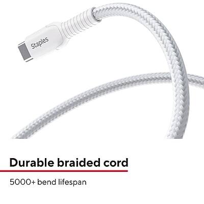 Staples Durable braided cord  
5000+ bend lifespan
