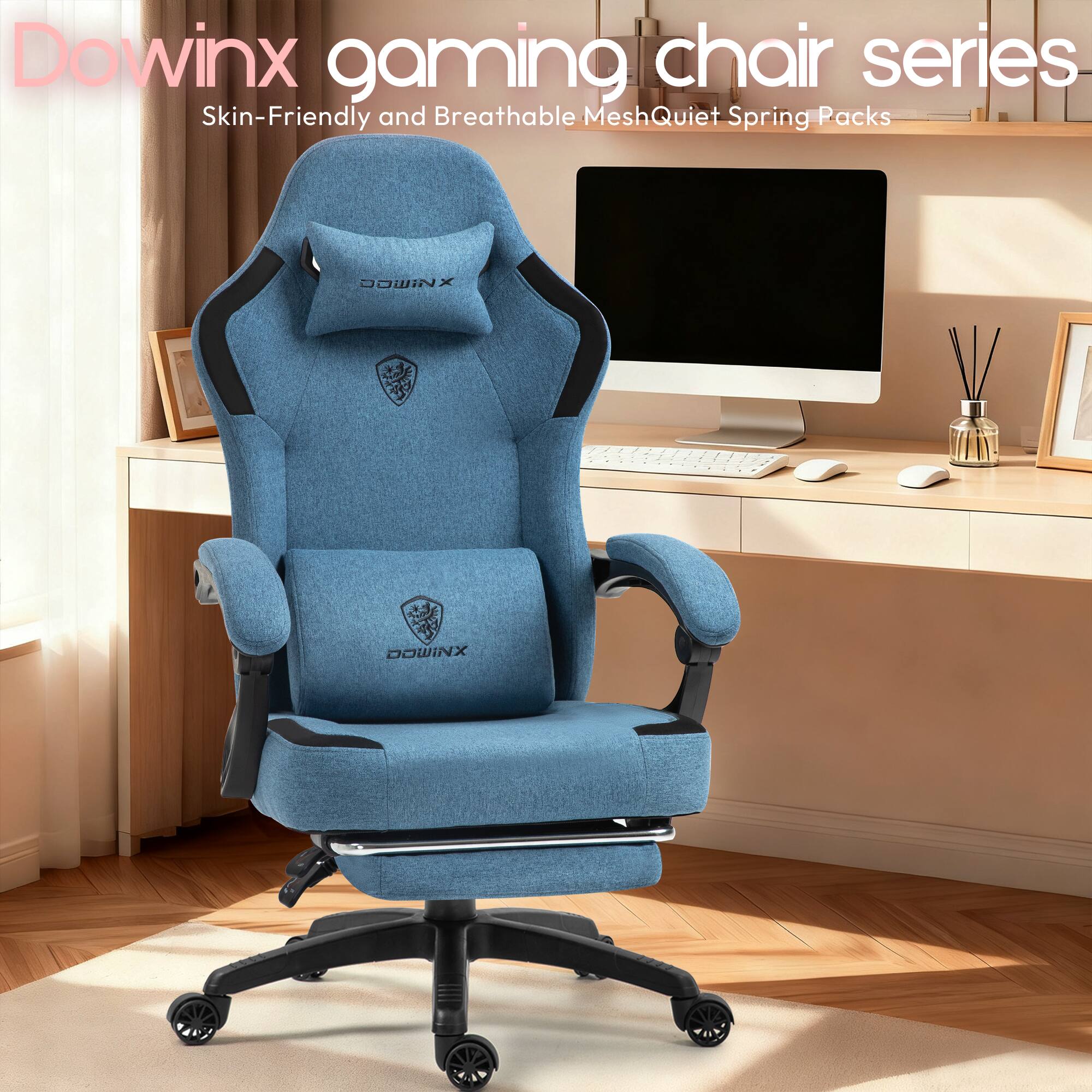 Dowinx gaming chair series  
Skin-Friendly and Breathable Mesh Quiet Spring Packs