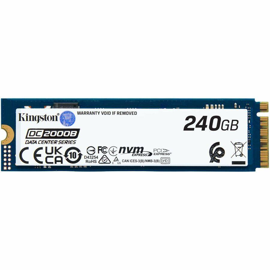 Kingston  
DC2000B  
240GB  
DATA CENTER SERIES  

WARRANTY VOID IF REMOVED  

FC  
UK  
CA  
10  

D43254  
RoHS  

nvme  
PCIe  
Express  

CE  
CA  
US  
CAN ICES-3(B)/NMB-3(B)  

VEI 26