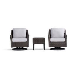 Yardbird® - Harriet Conversation Set with Swivel Glider Chairs - Silver