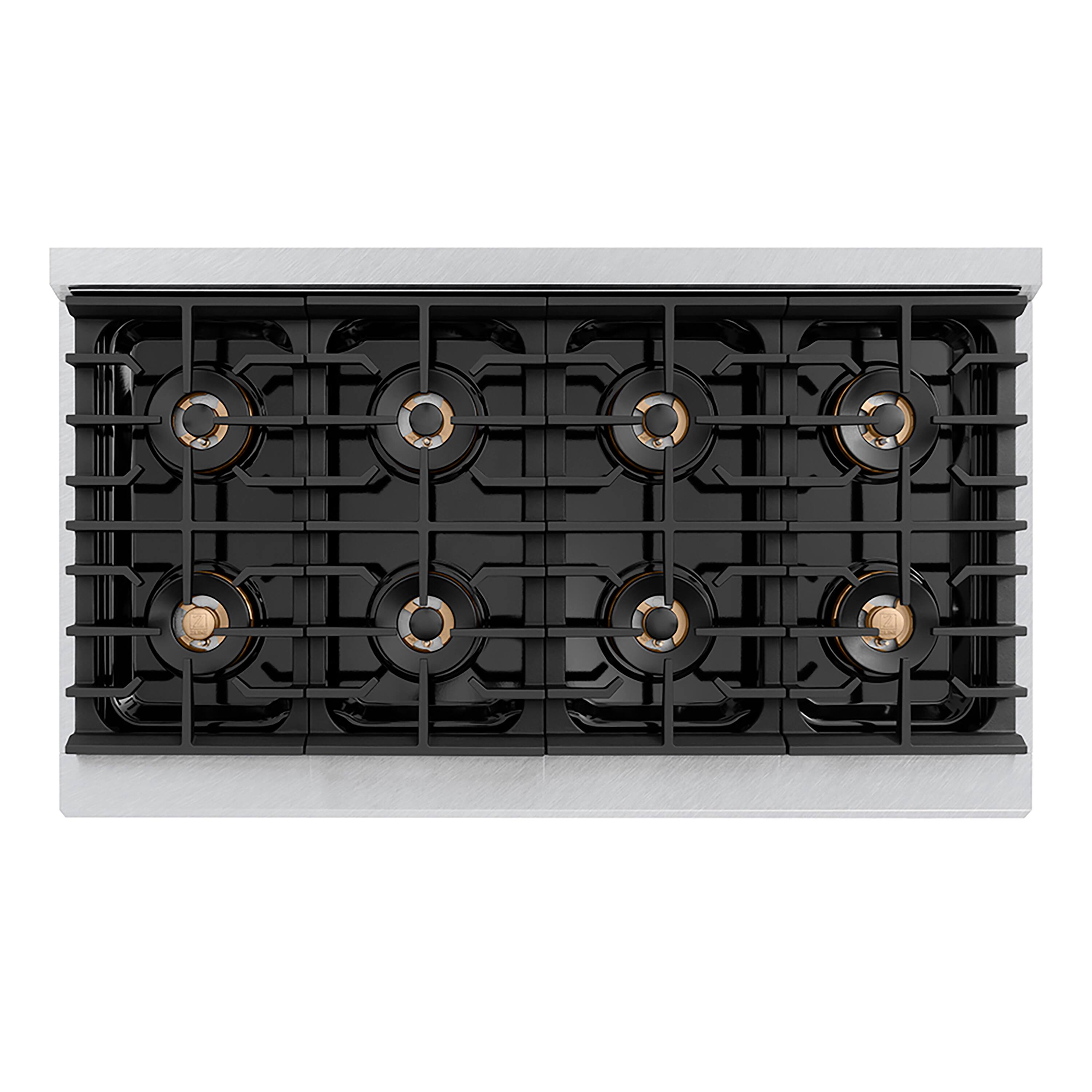 Back. ZLINE - ZLINE 48 in. 6.7 cu. ft. Freestanding Paramount Gas Range with DuoPro Cooktop in Satin Steel with Black Matte Doors - Black Matte.