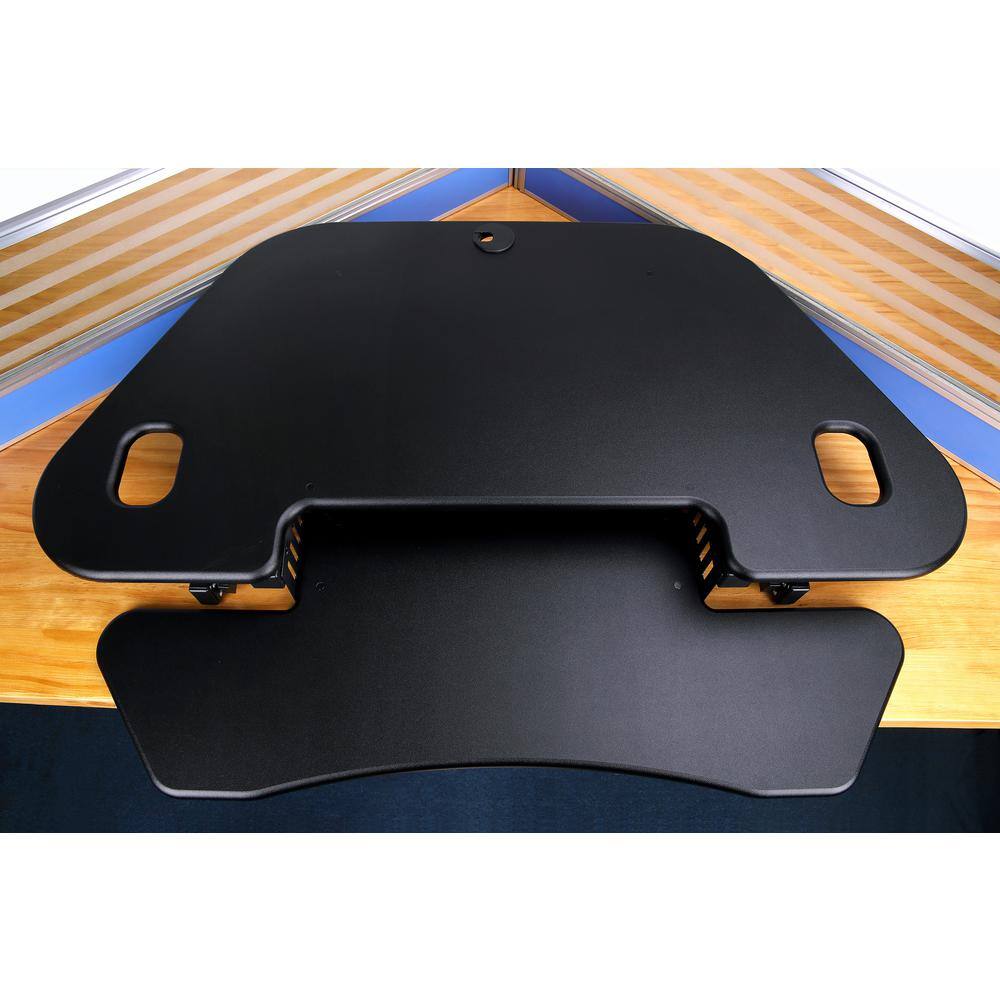 Alt View 1. Rocelco - 46" Height Adjustable Corner Standing Desk Converter - Black.