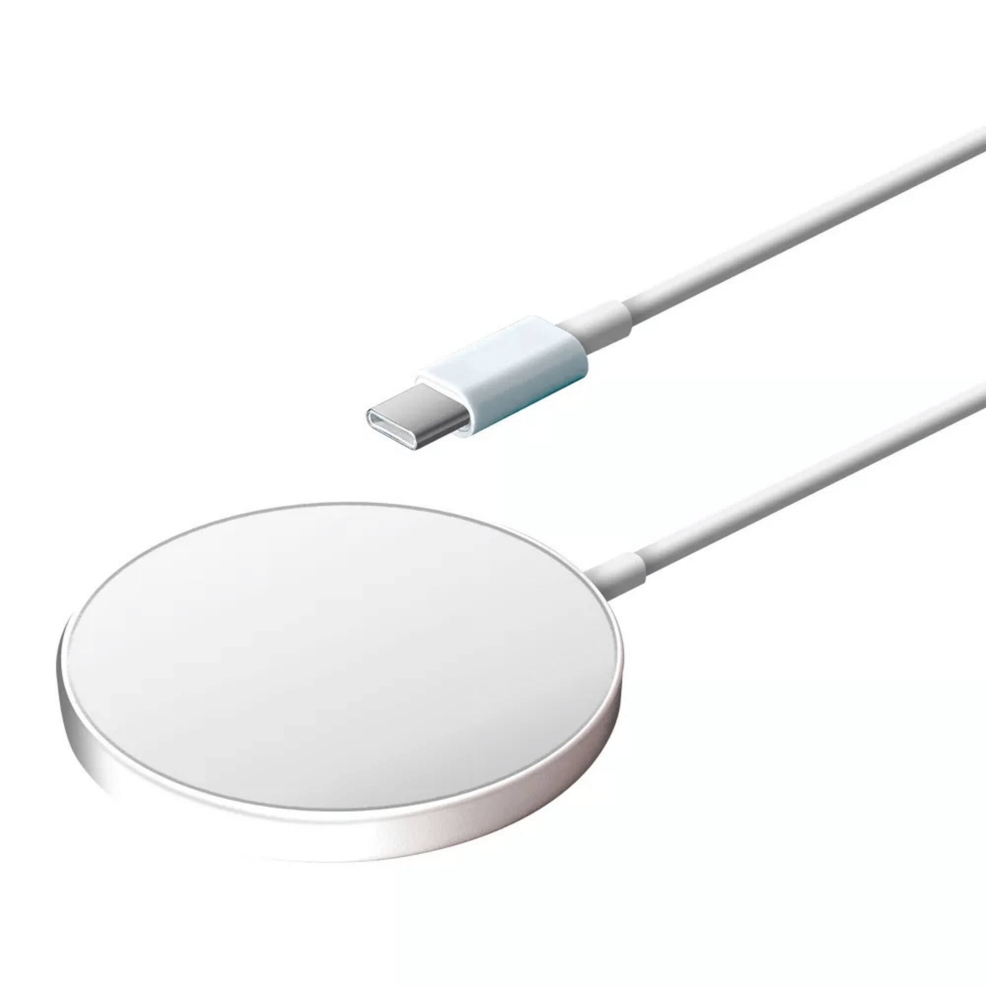 Alt View 2. Xyst - 15-Watt MagSafe Wireless Charger with Built-in USB-C Cable - White.